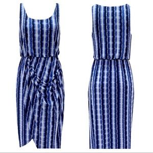 NWOT International Concepts Asymmetrical Blue Shibori Print Dress.  - size 2X